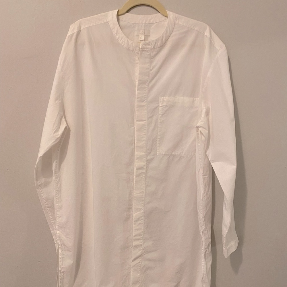 COS White Cotton Poplin Button-Up Tunic